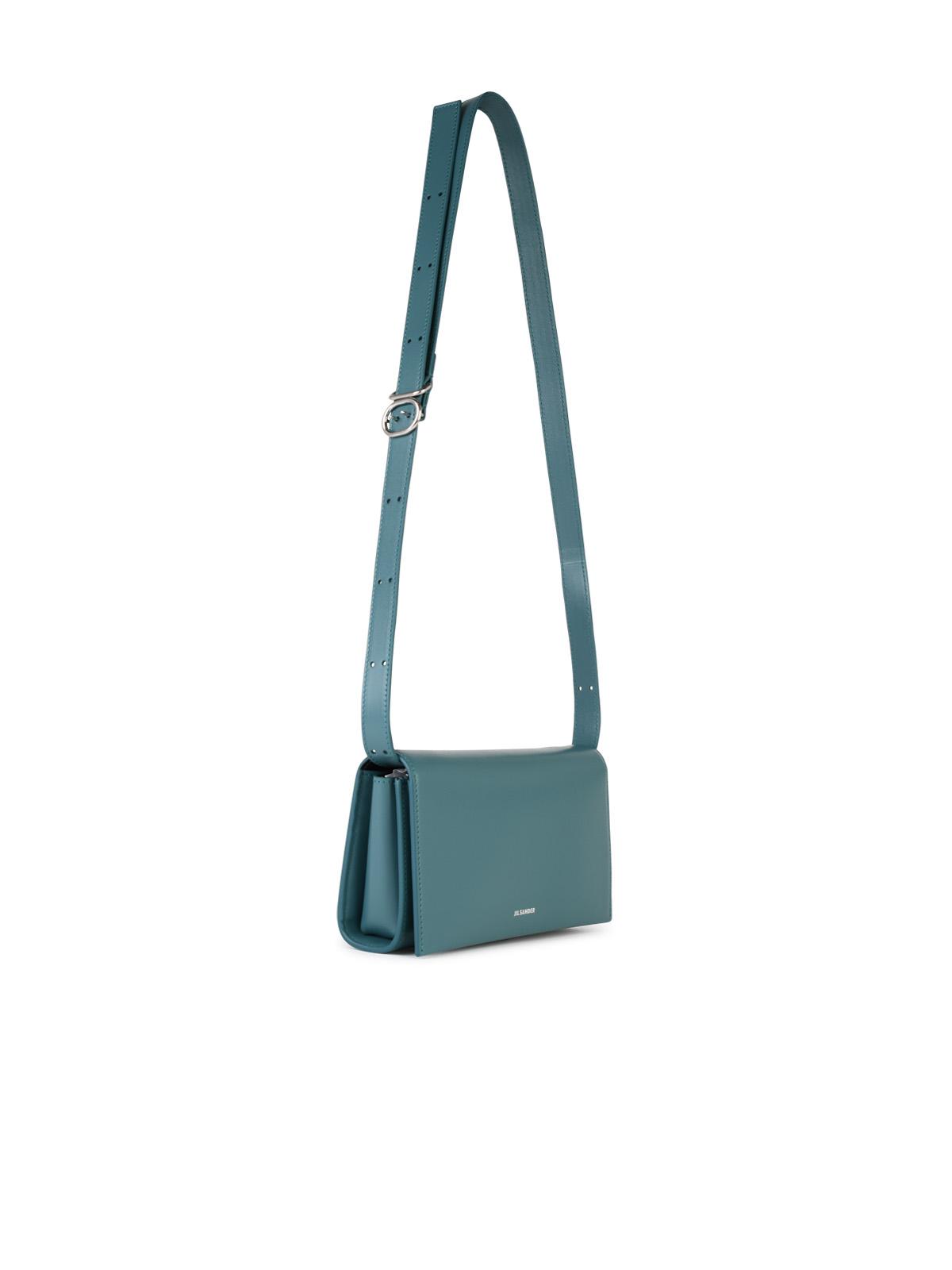 Jil Sander 'All Day Buckle' Blue Leather Bag Woman