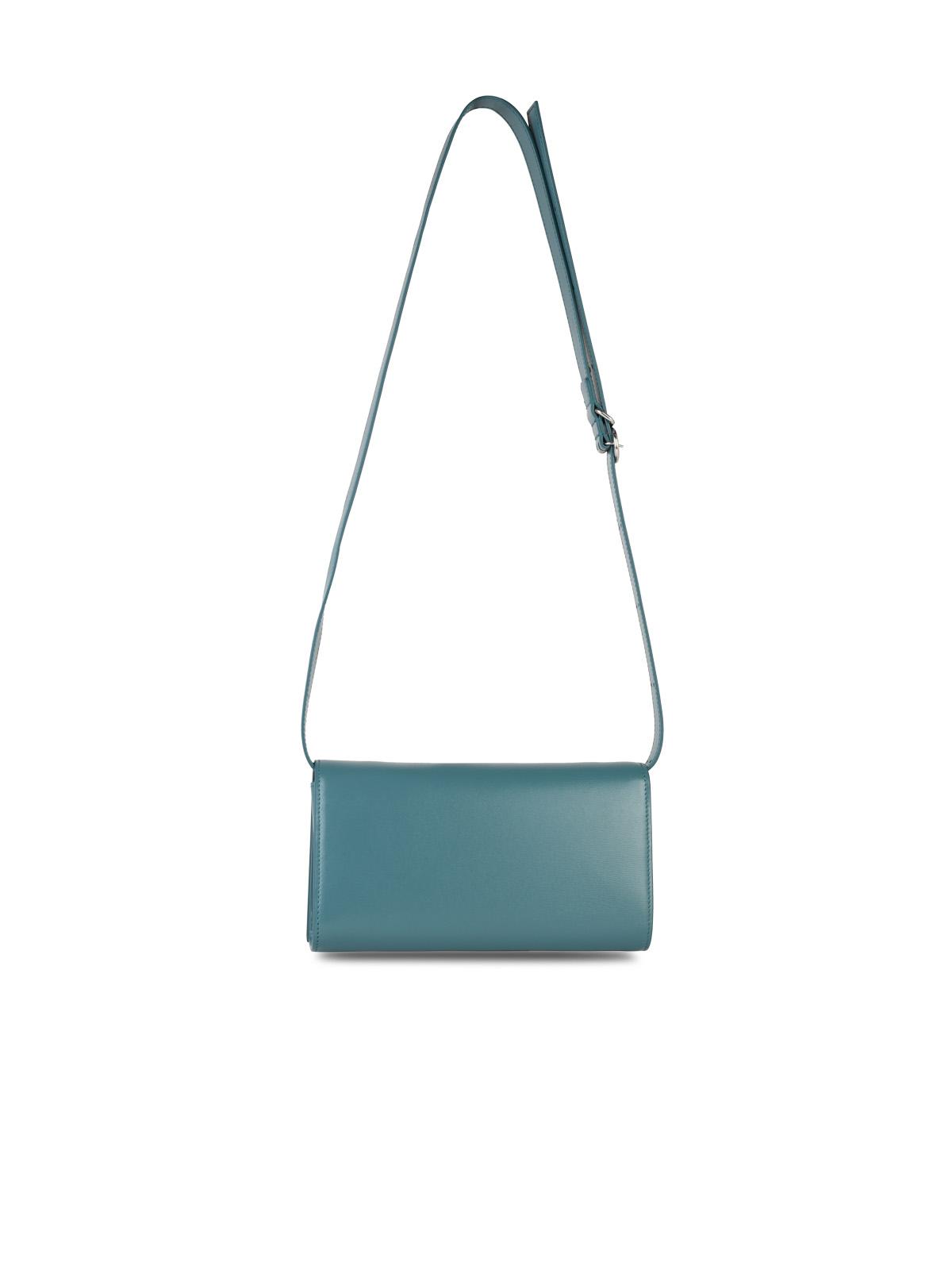 Jil Sander 'All Day Buckle' Blue Leather Bag Woman