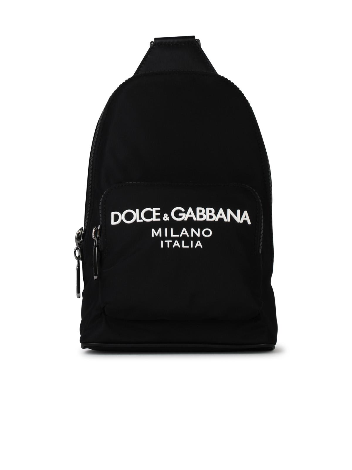 Dolce & Gabbana Black Nylon Shoulder Bag Man