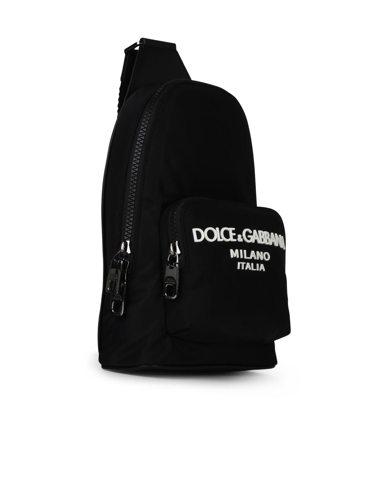 Dolce & Gabbana Black Nylon Shoulder Bag Man