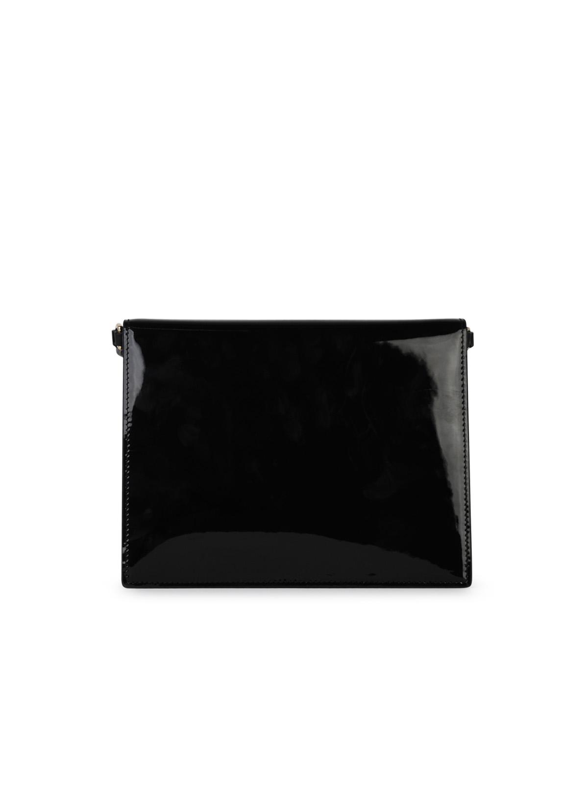 Dolce & Gabbana Black Shiny Leather Shoulder Bag Woman