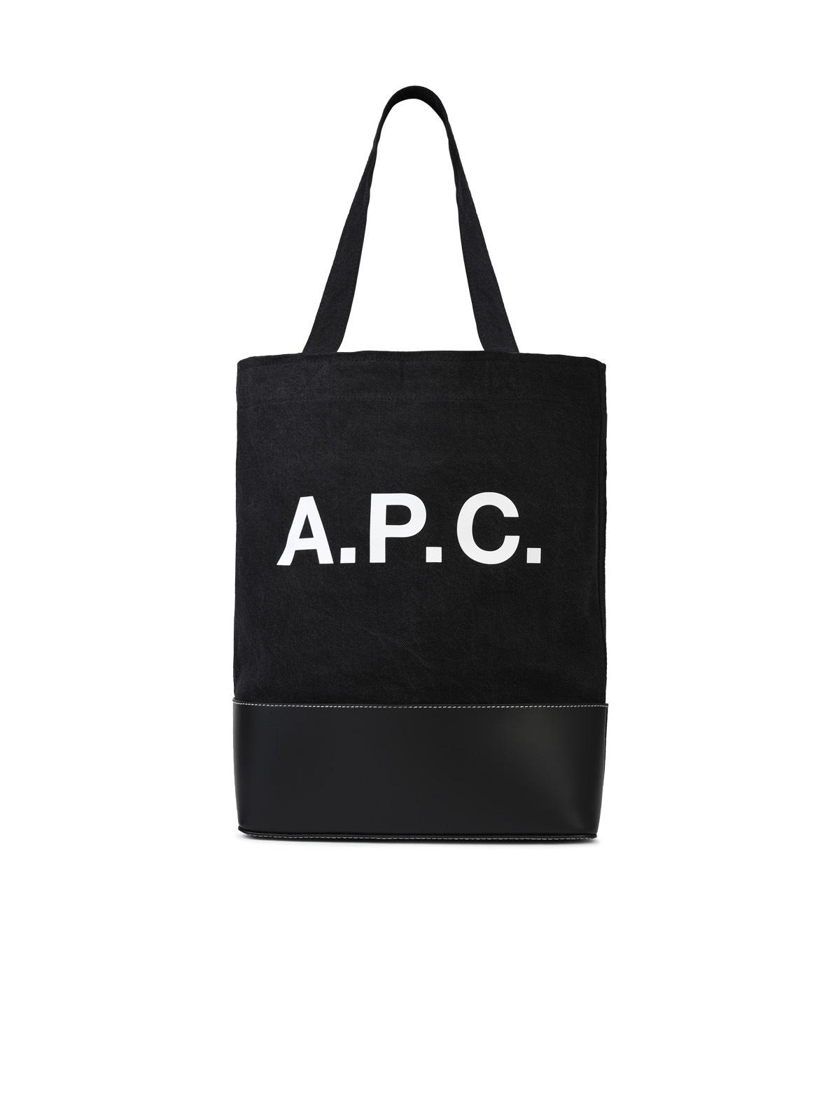 A.P.C. Small 'Shopping Axel' Black Cotton Bag Man