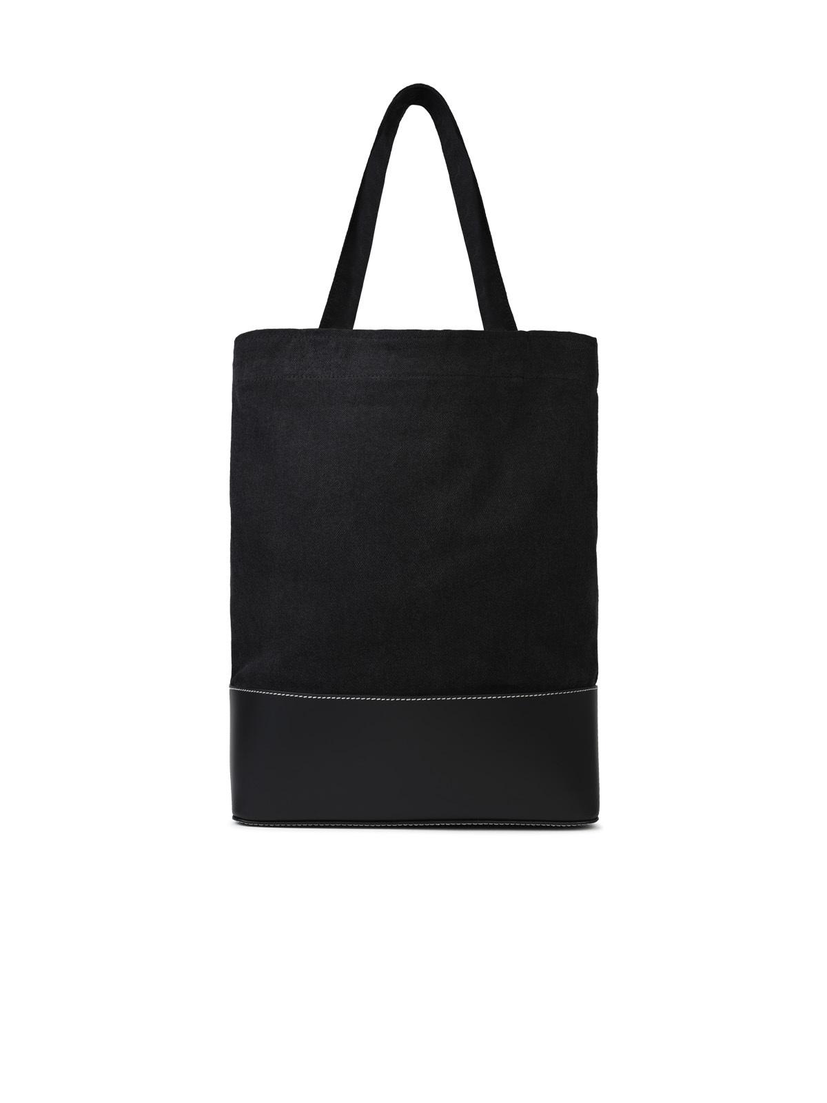 A.P.C. Small 'Shopping Axel' Black Cotton Bag Man