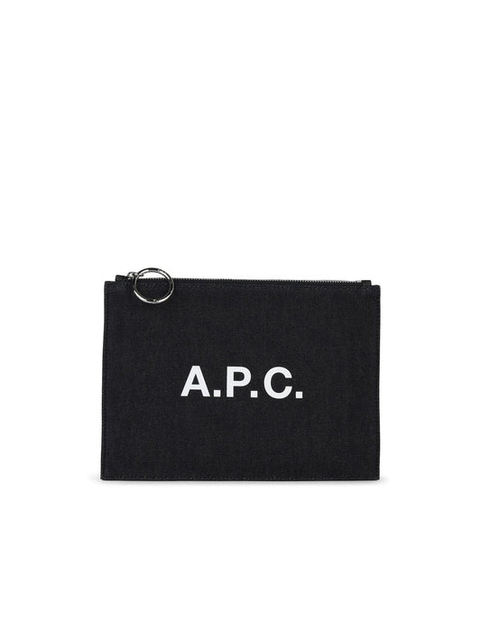 A.P.C. 'Tokyo' Blue Cotton Clutch Bag Man