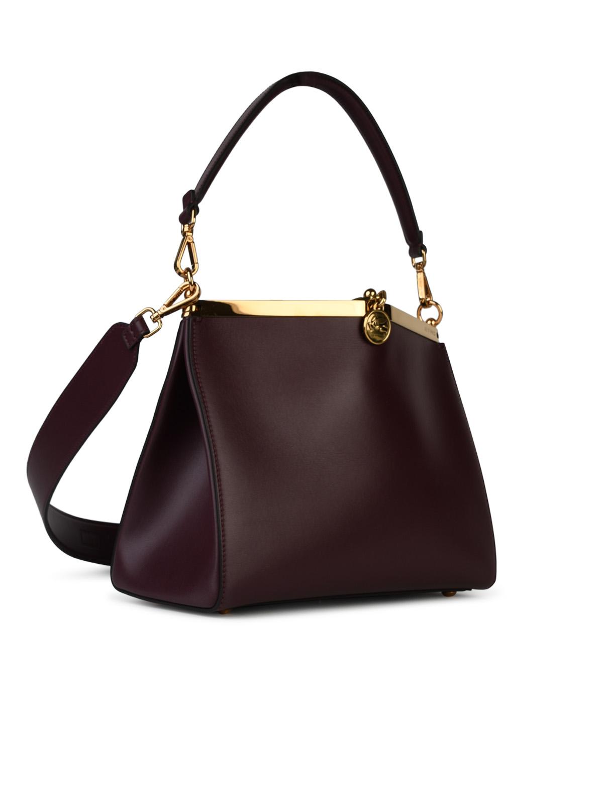 Etro 'Vela' Midi Burgundy Leather Bag Woman