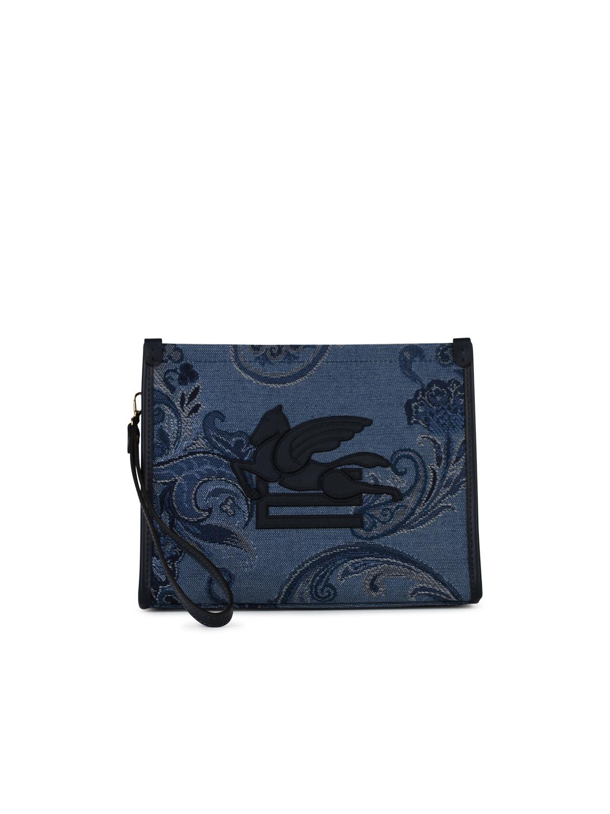 Etro 'Jacquard' Blue Clutch Woman