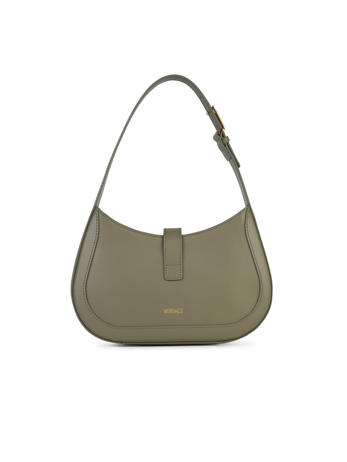 Versace Small 'Hobo Greca Goddess' Green Leather Bag Woman