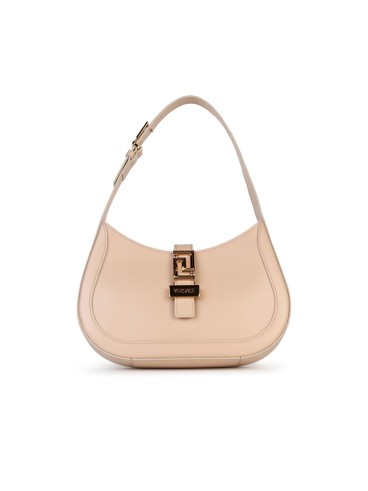 Versace 'Hobo Greca' Beige Leather Bag Woman