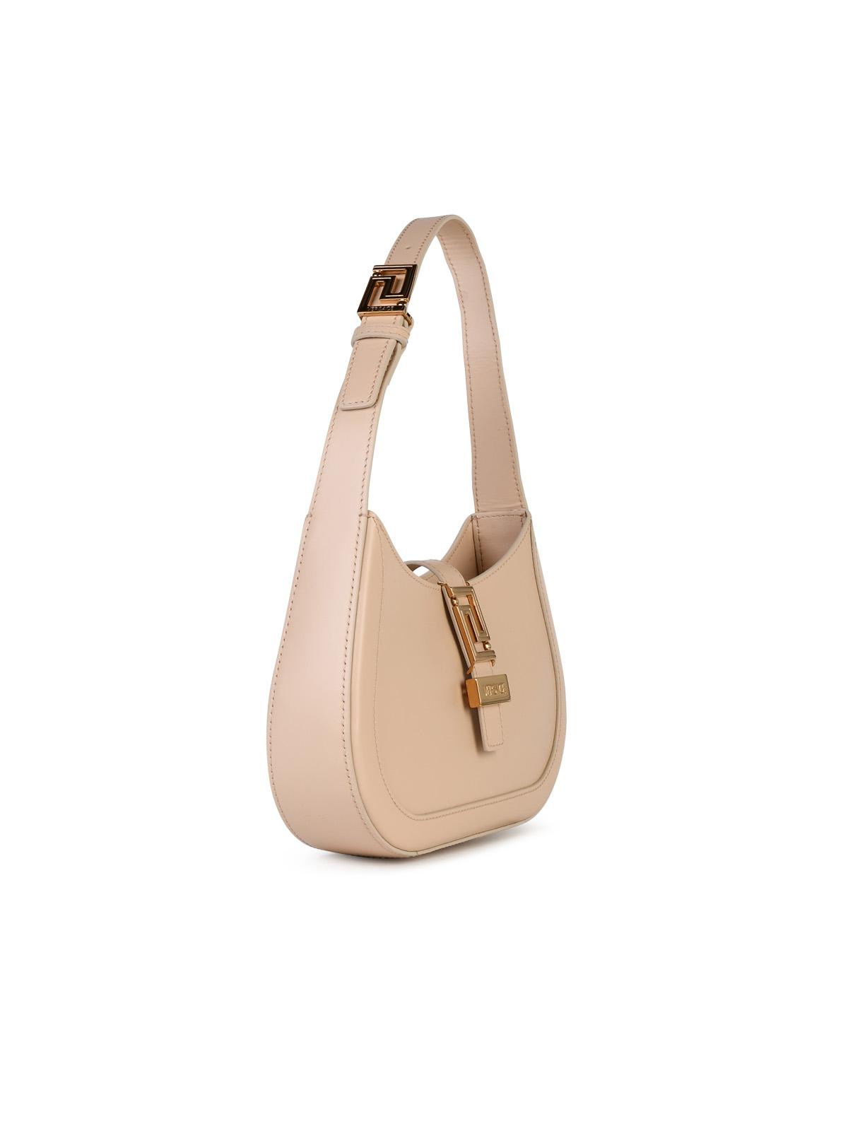 Versace 'Hobo Greca' Beige Leather Bag Woman