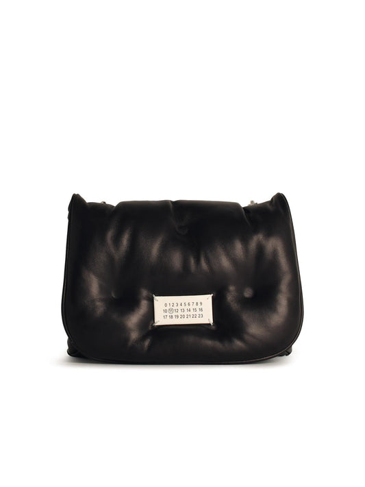 Maison Margiela 'Glam Slam' Black Leather Crossbody Bag Woman
