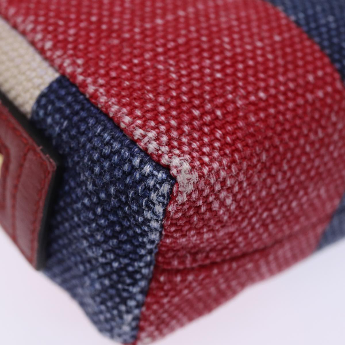 GUCCI Sherry Line Pouch Canvas Red Navy 77003