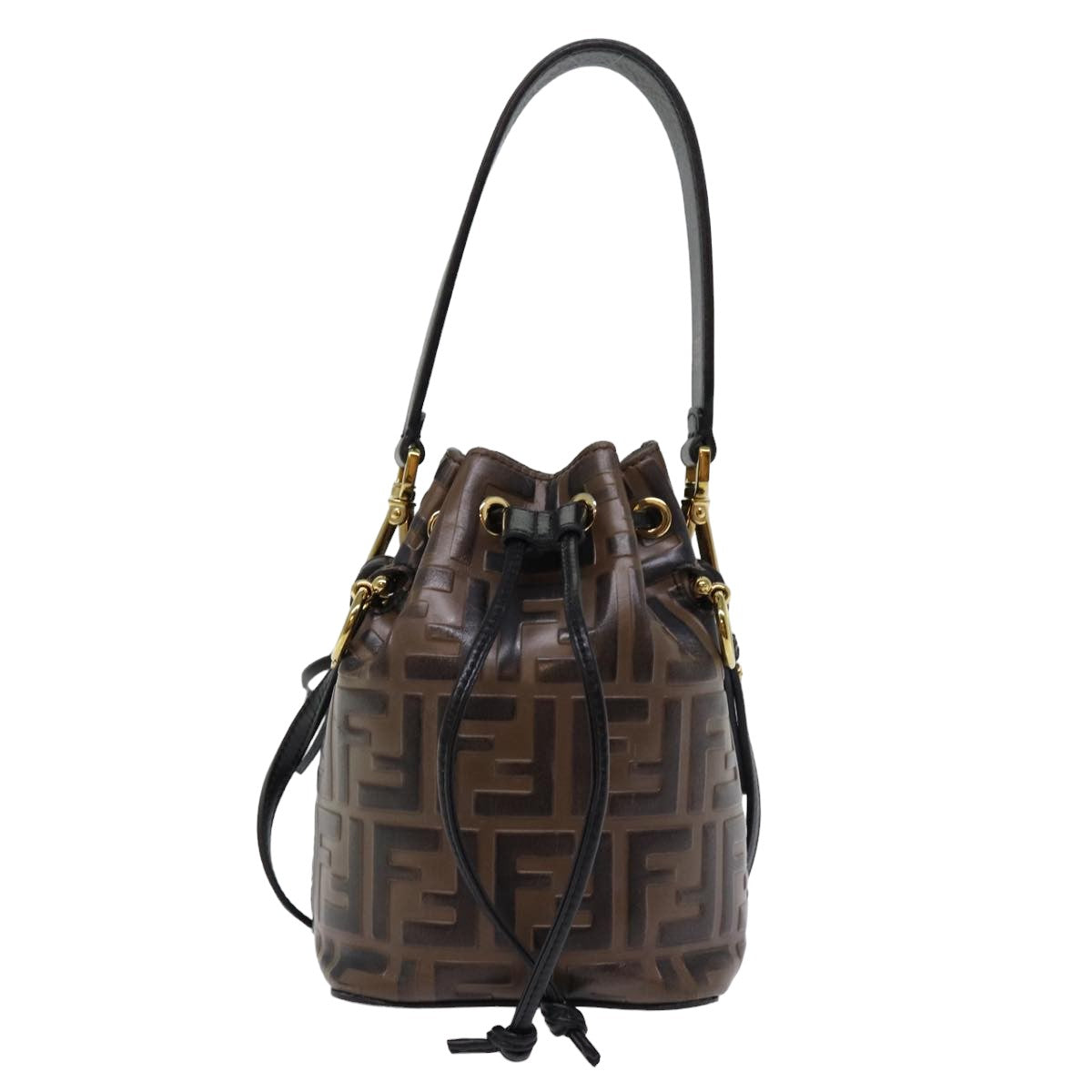 FENDI Zucca Canvas Mont Tresor Mini Shoulder Bag 2way Brown 77005