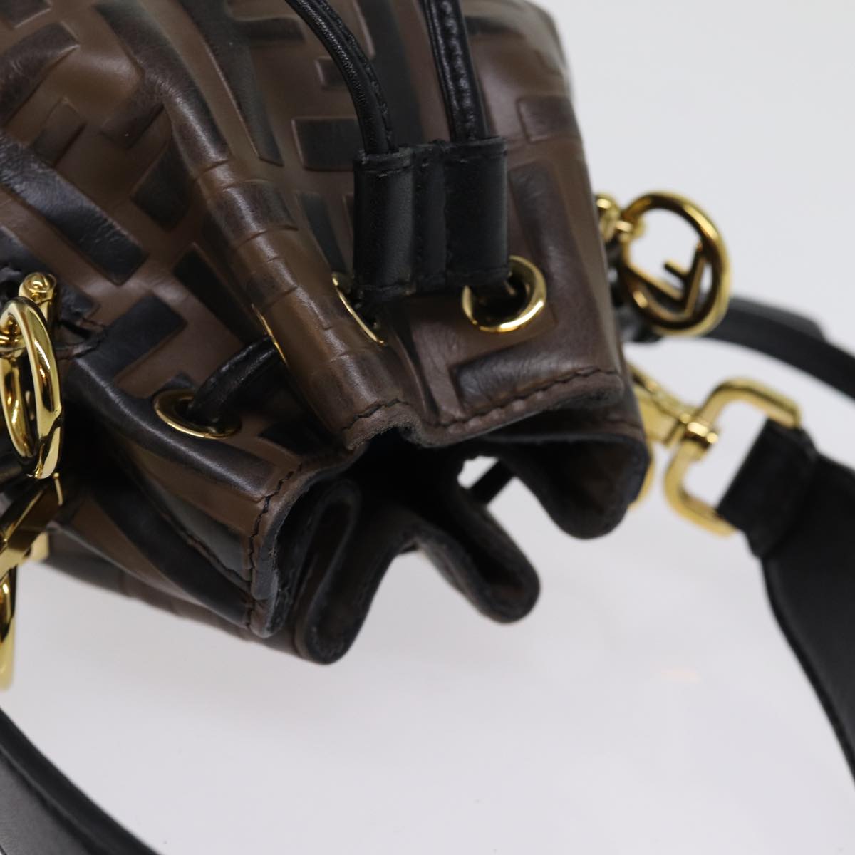 FENDI Zucca Canvas Mont Tresor Mini Shoulder Bag 2way Brown 77005