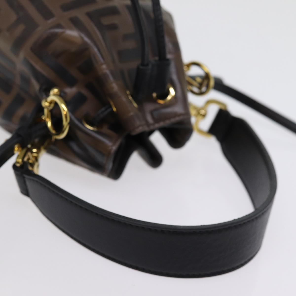 FENDI Zucca Canvas Mont Tresor Mini Shoulder Bag 2way Brown 77005