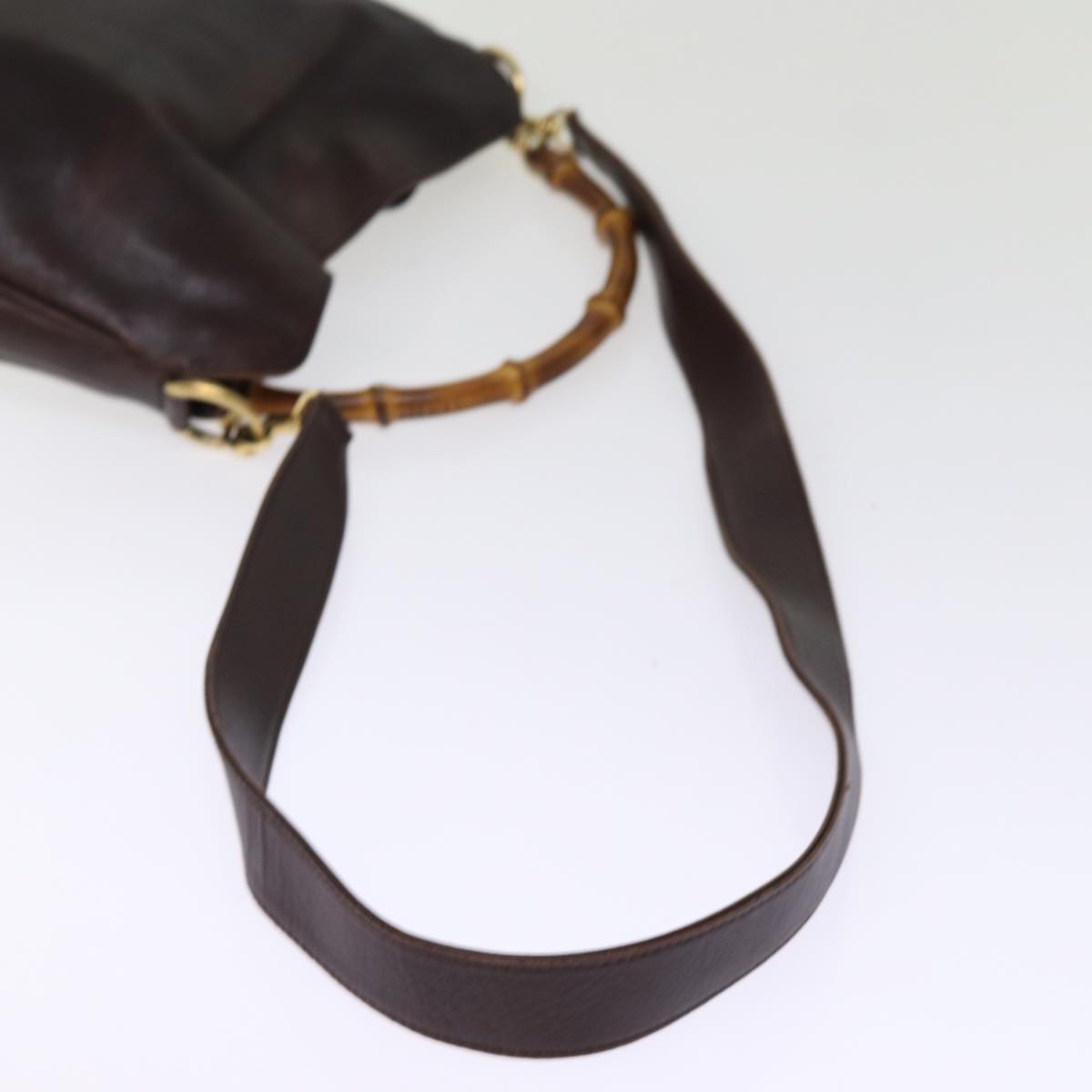 GUCCI Bamboo Shoulder Bag Leather 2way Brown 001 2058 1638 0 77089