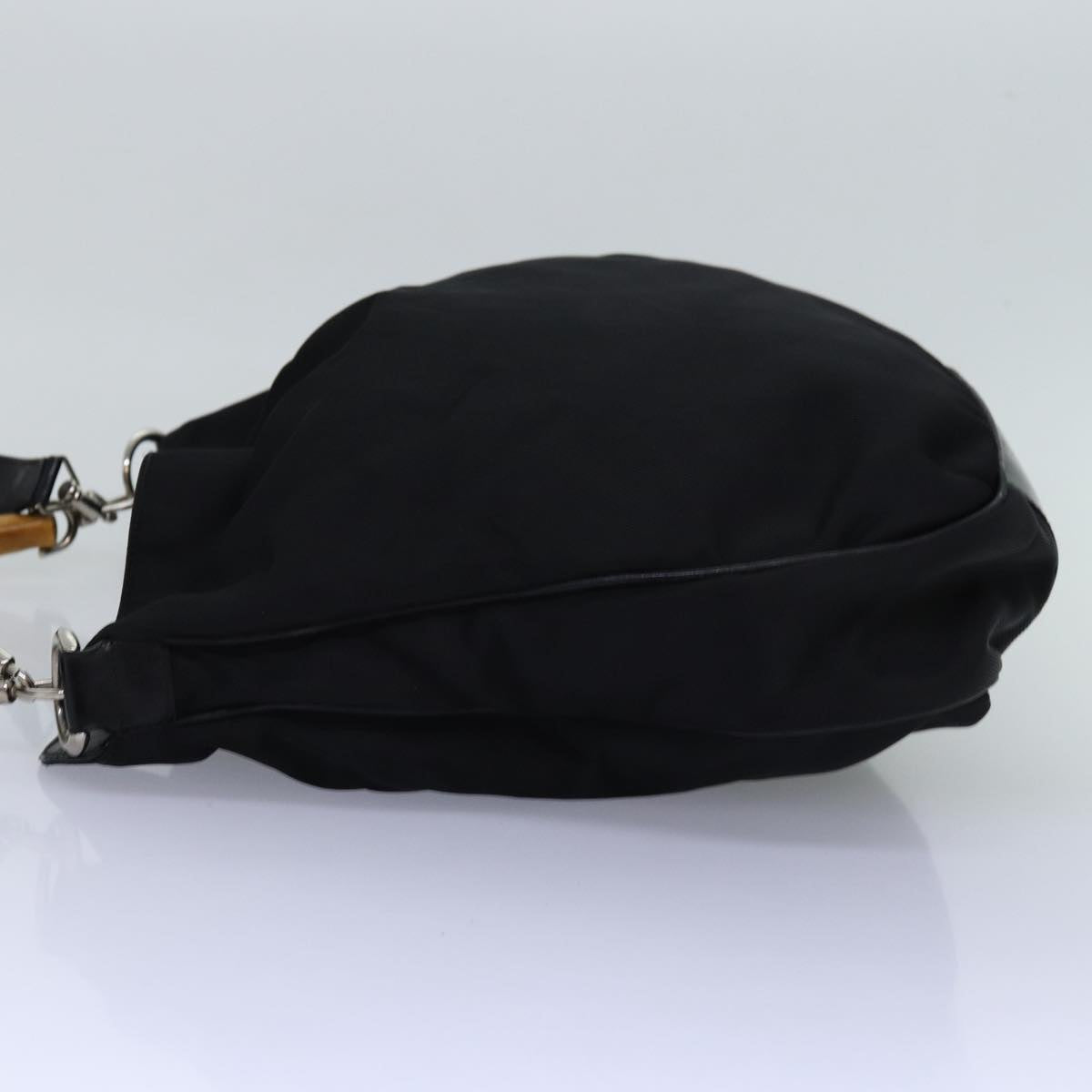 GUCCI Bamboo Hand Bag Nylon 2way Black 001 1998 1577 77365
