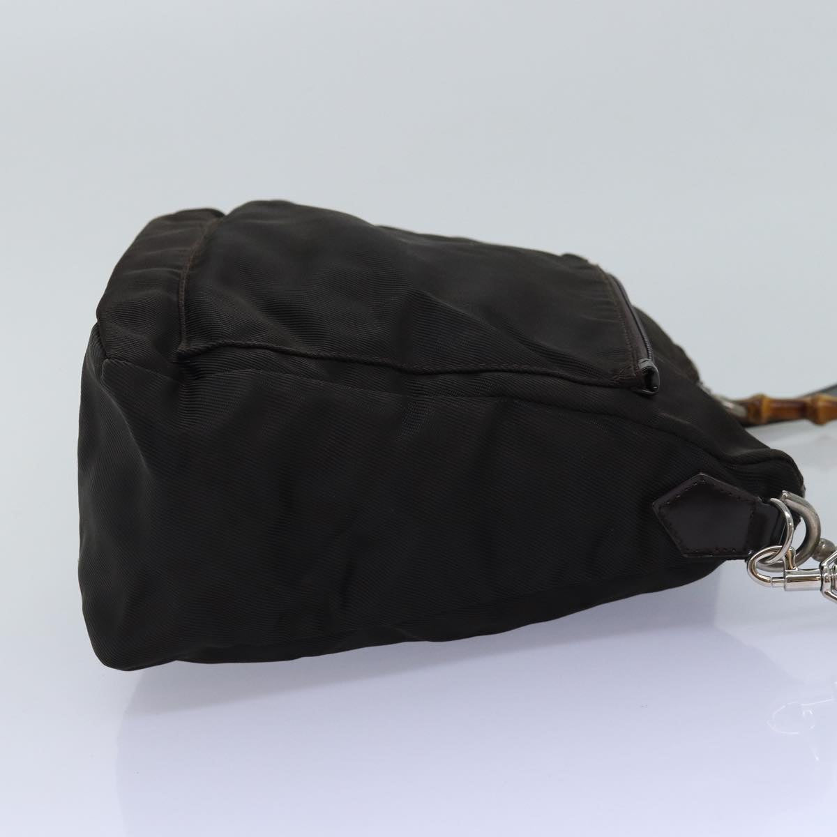 GUCCI Bamboo Hand Bag Nylon 2way Khaki 000 2404 0509 77366