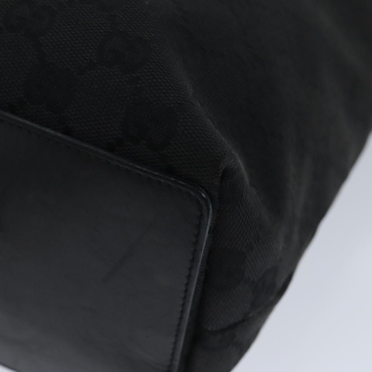 GUCCI GG Canvas Tote Bag Black 31243 77370