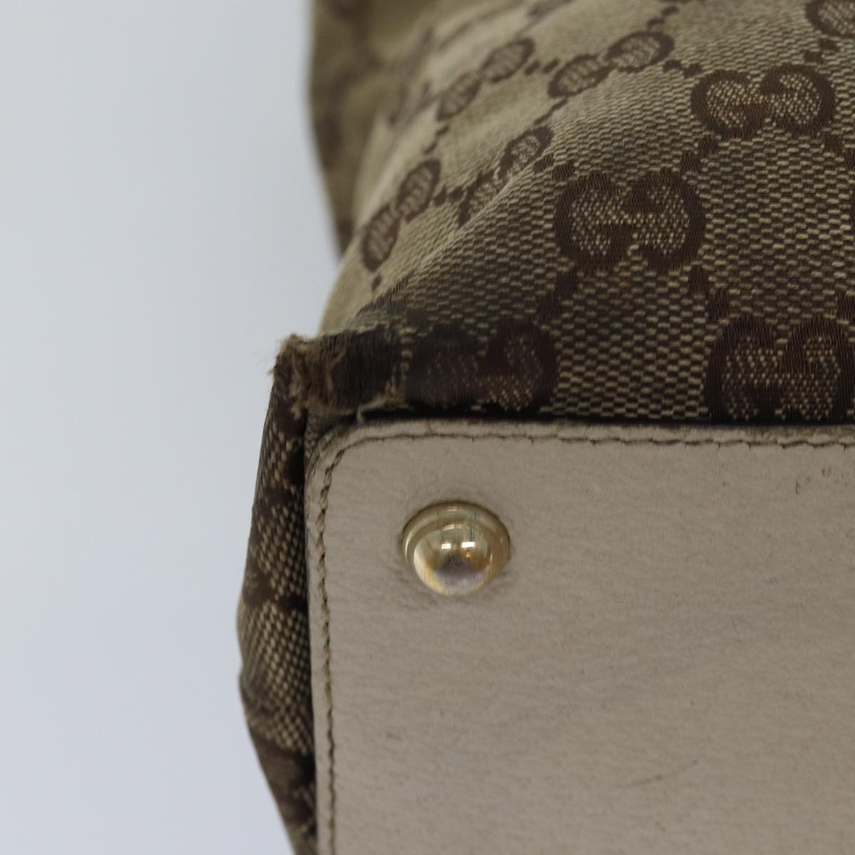 GUCCI GG Canvas Shoulder Bag Beige 120837 77373