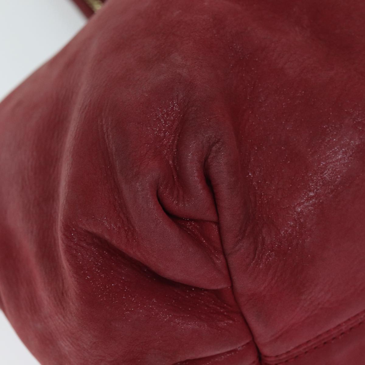 FENDI Tote Bag Leather Red 77395