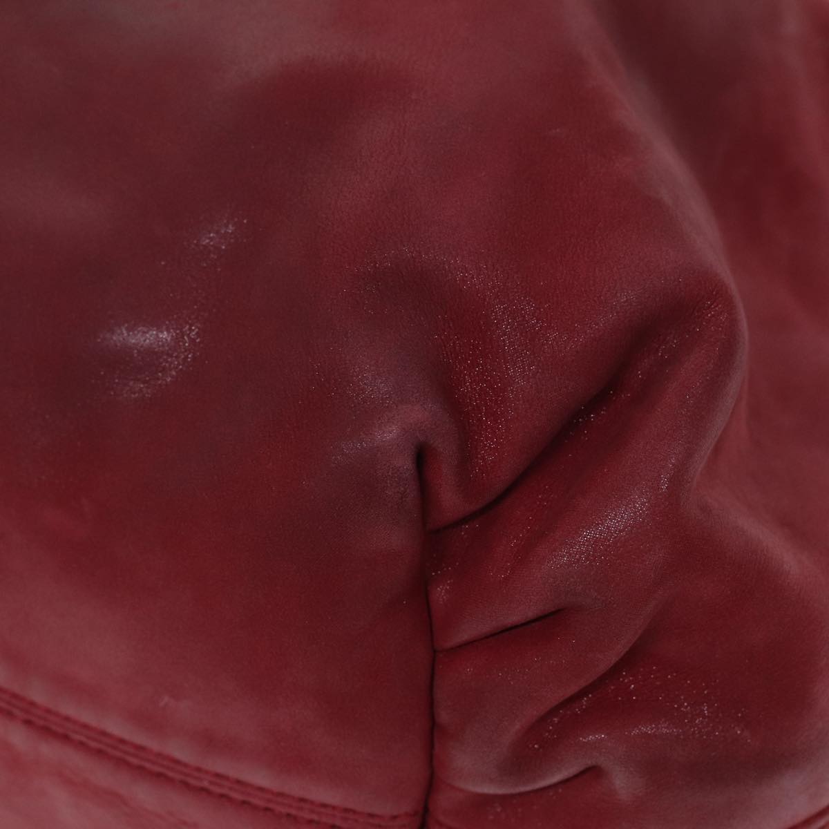 FENDI Tote Bag Leather Red 77395