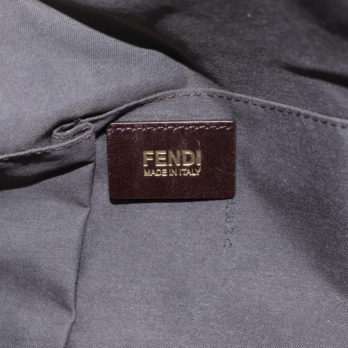 FENDI Tote Bag Leather Red 77395
