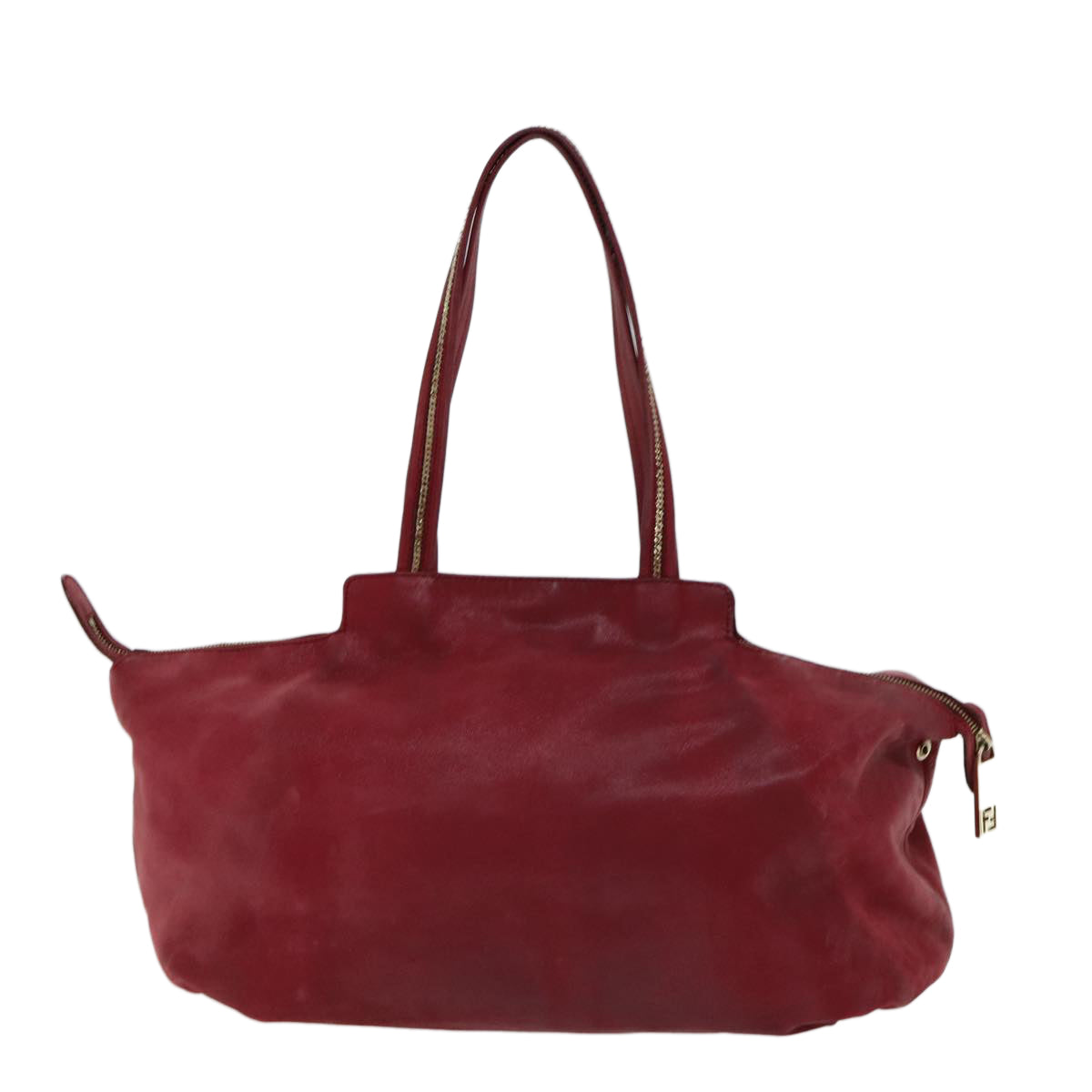 FENDI Tote Bag Leather Red 77395