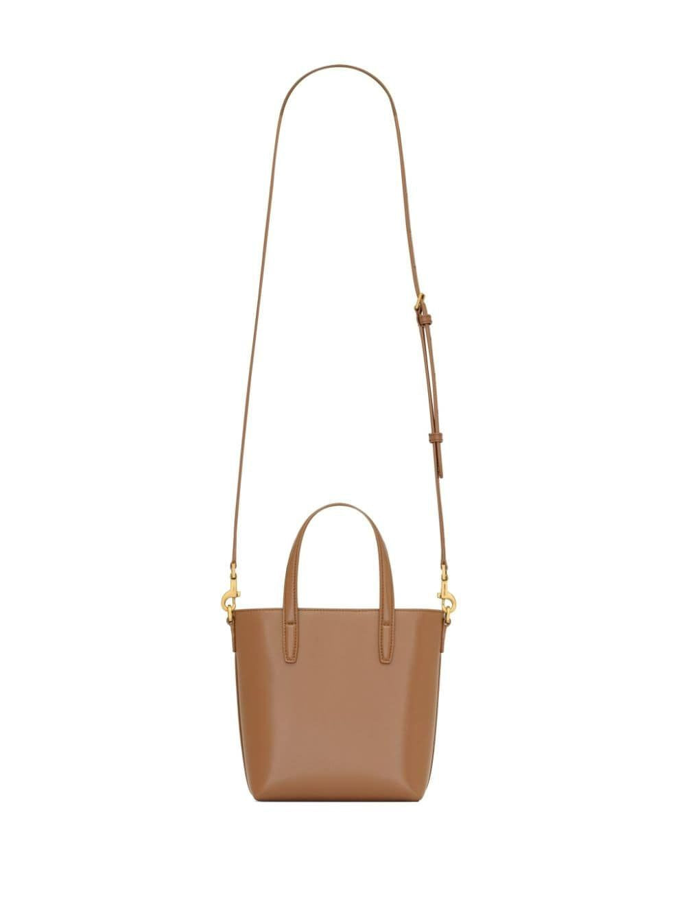 FOX-COLOURED LEATHER MINI SHOPPING BAG IN BOX