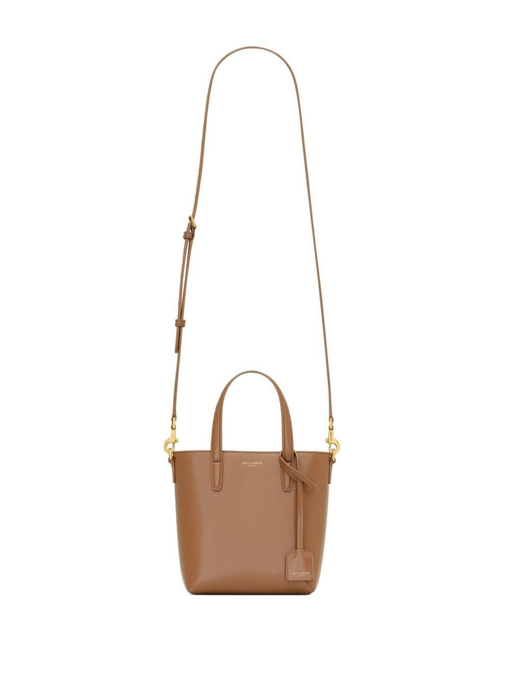 FOX-COLOURED LEATHER MINI SHOPPING BAG IN BOX