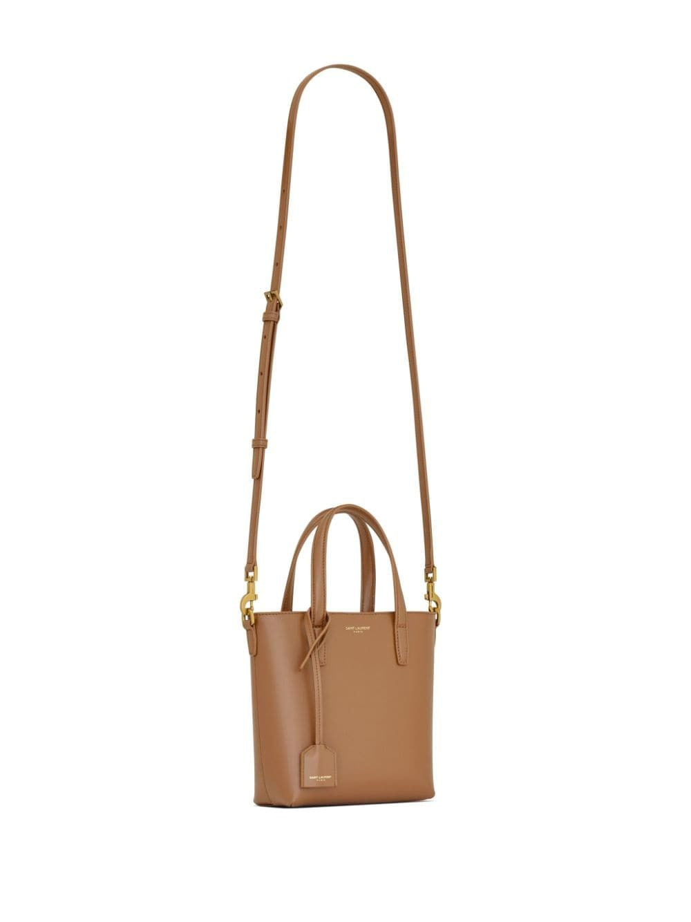 FOX-COLOURED LEATHER MINI SHOPPING BAG IN BOX