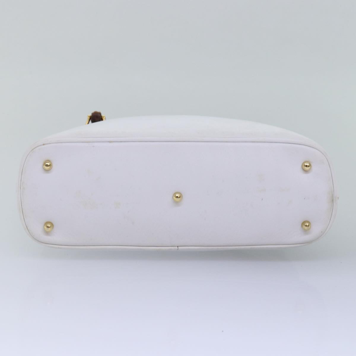 GUCCI Bamboo Hand Bag Outlet Leather White 000 1046 0290 77455