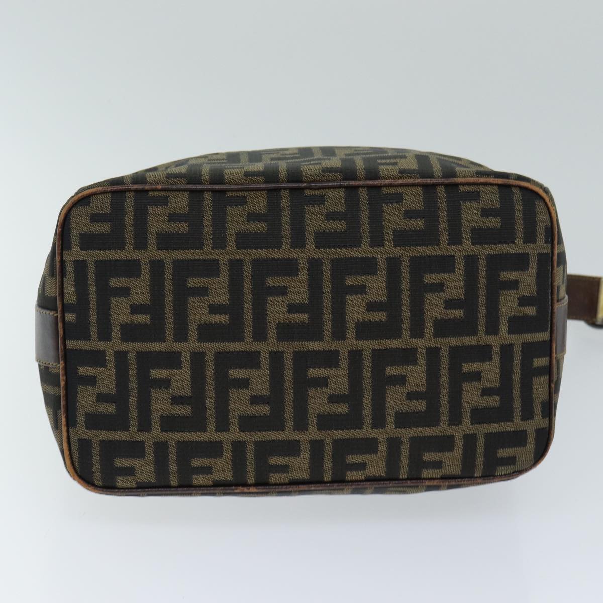 FENDI Zucca Canvas Vanity Cosmetic Pouch Brown Black 77458