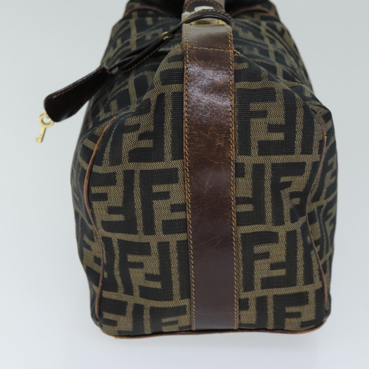 FENDI Zucca Canvas Vanity Cosmetic Pouch Brown Black 77458