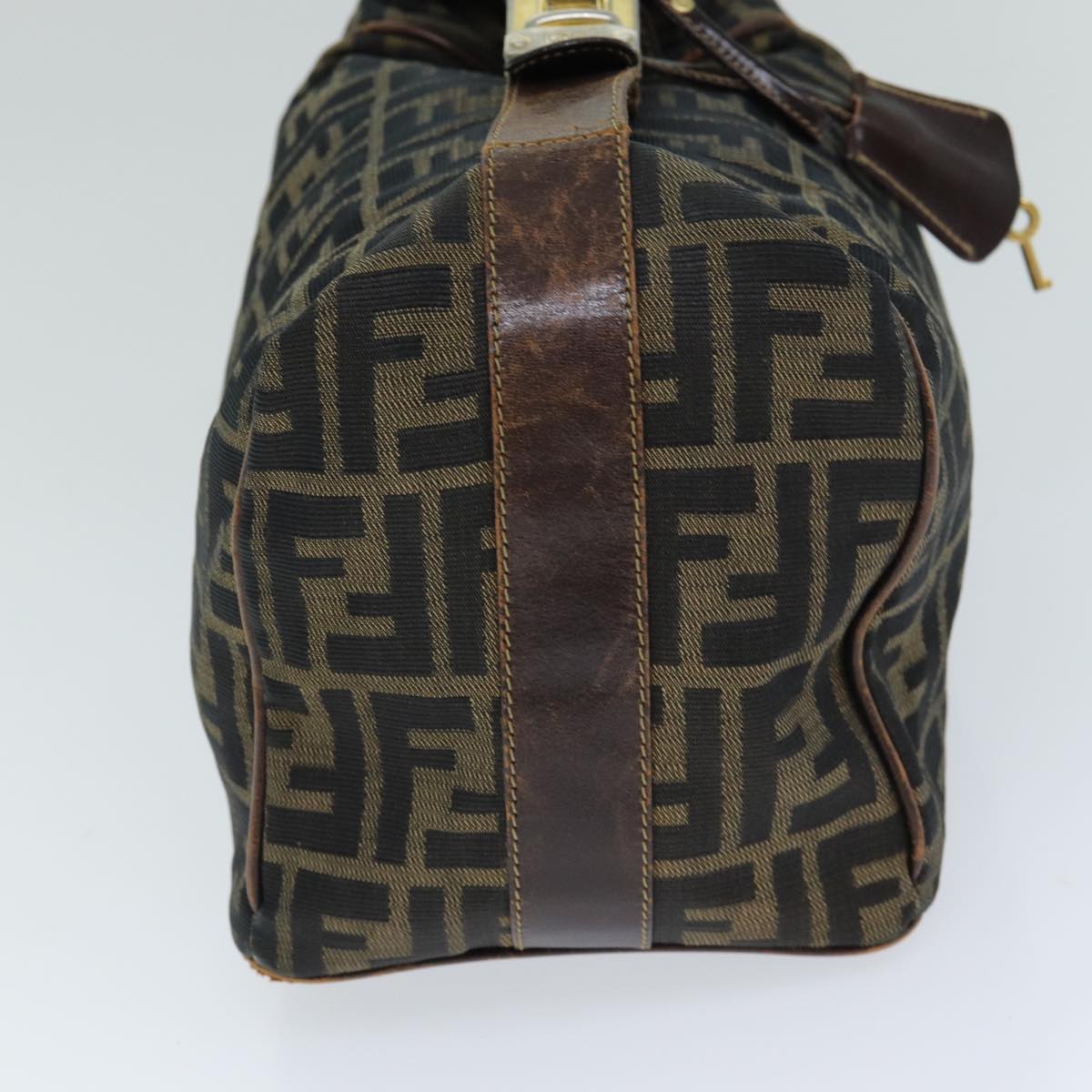 FENDI Zucca Canvas Vanity Cosmetic Pouch Brown Black 77458