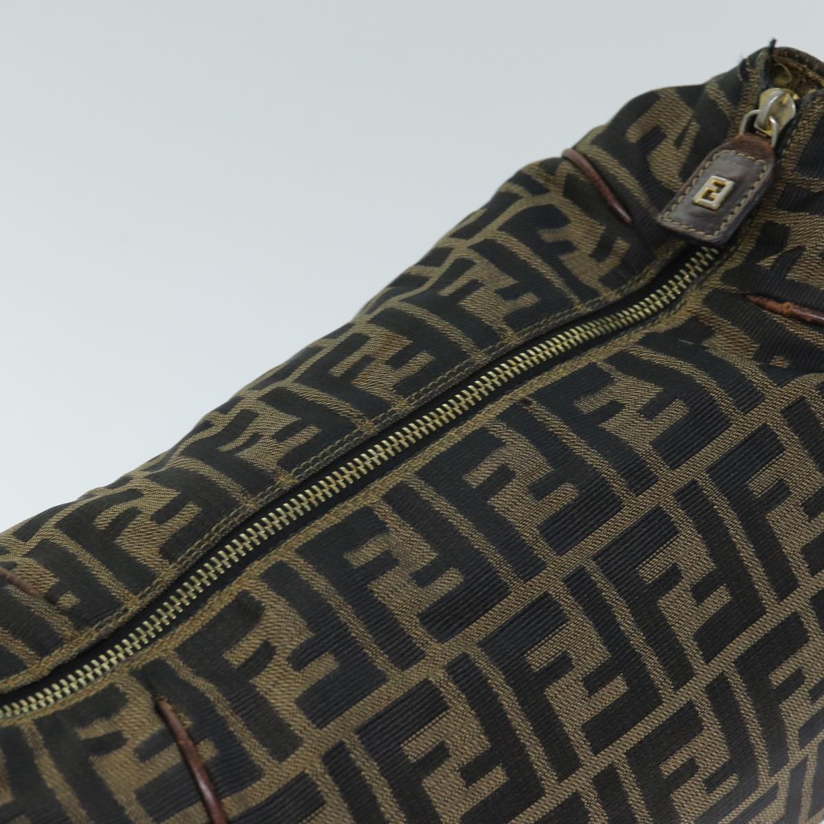FENDI Zucca Canvas Vanity Cosmetic Pouch Brown Black 77458