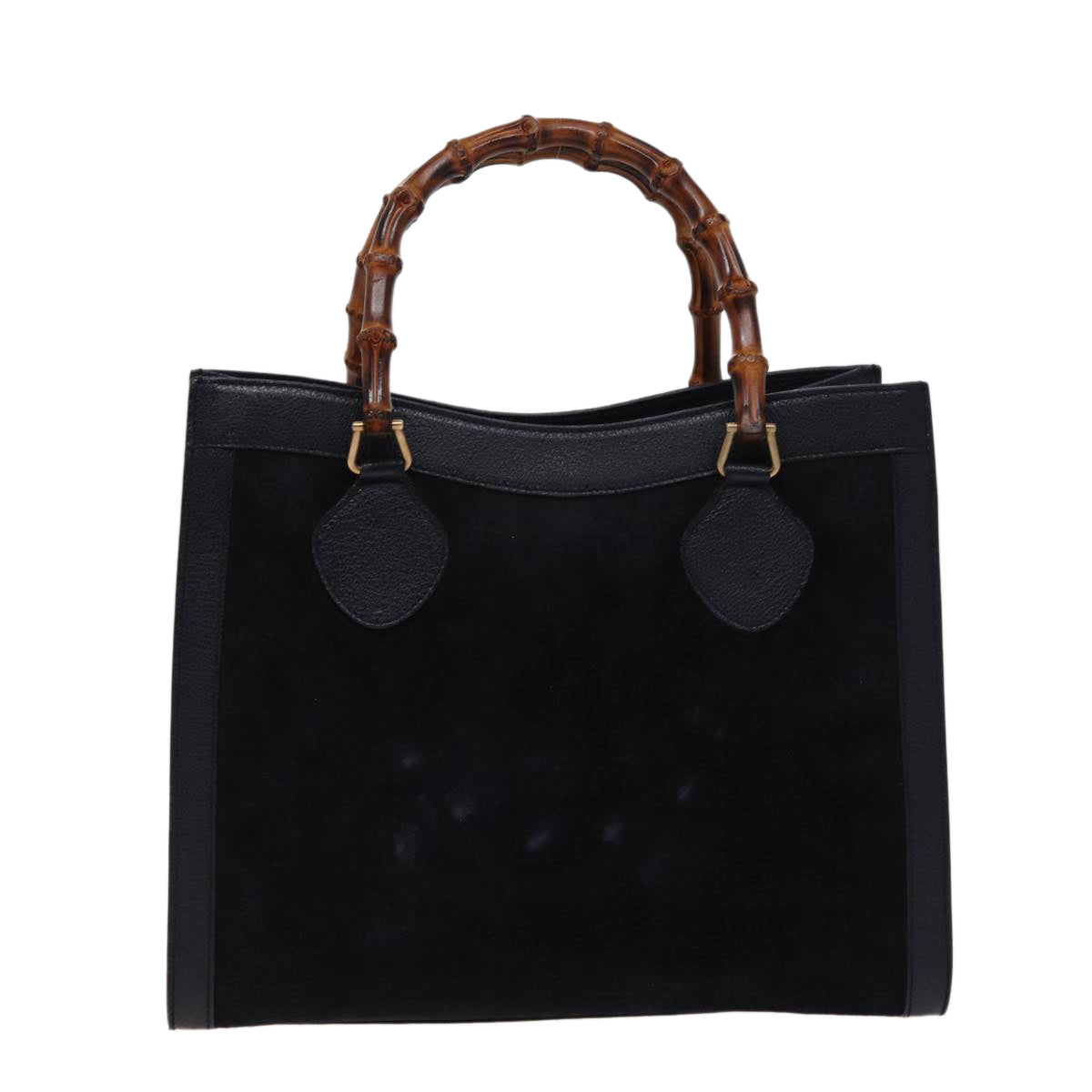 GUCCI Bamboo Tote Bag Suede Navy 002 0260 2615 77479