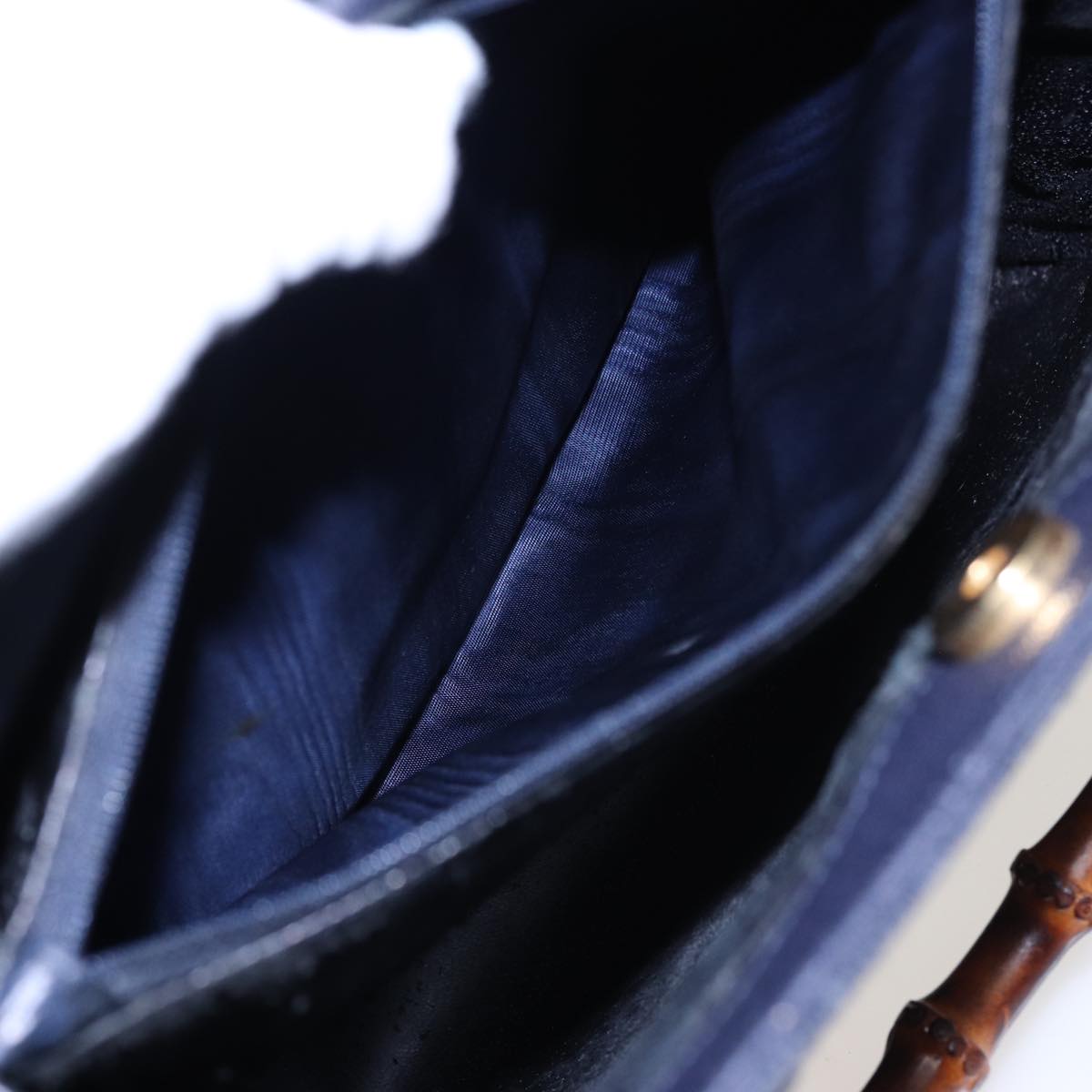 GUCCI Bamboo Tote Bag Suede Navy 002 0260 2615 77479