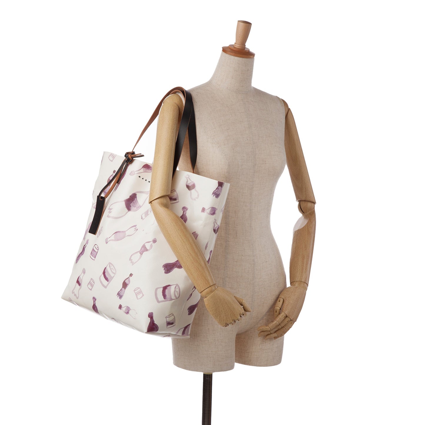 White Marni Printed Tote Bag
