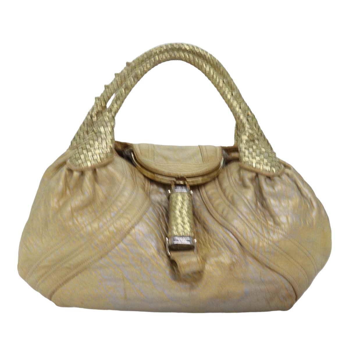 FENDI Spy bag Shoulder Bag Leather Gold 77507