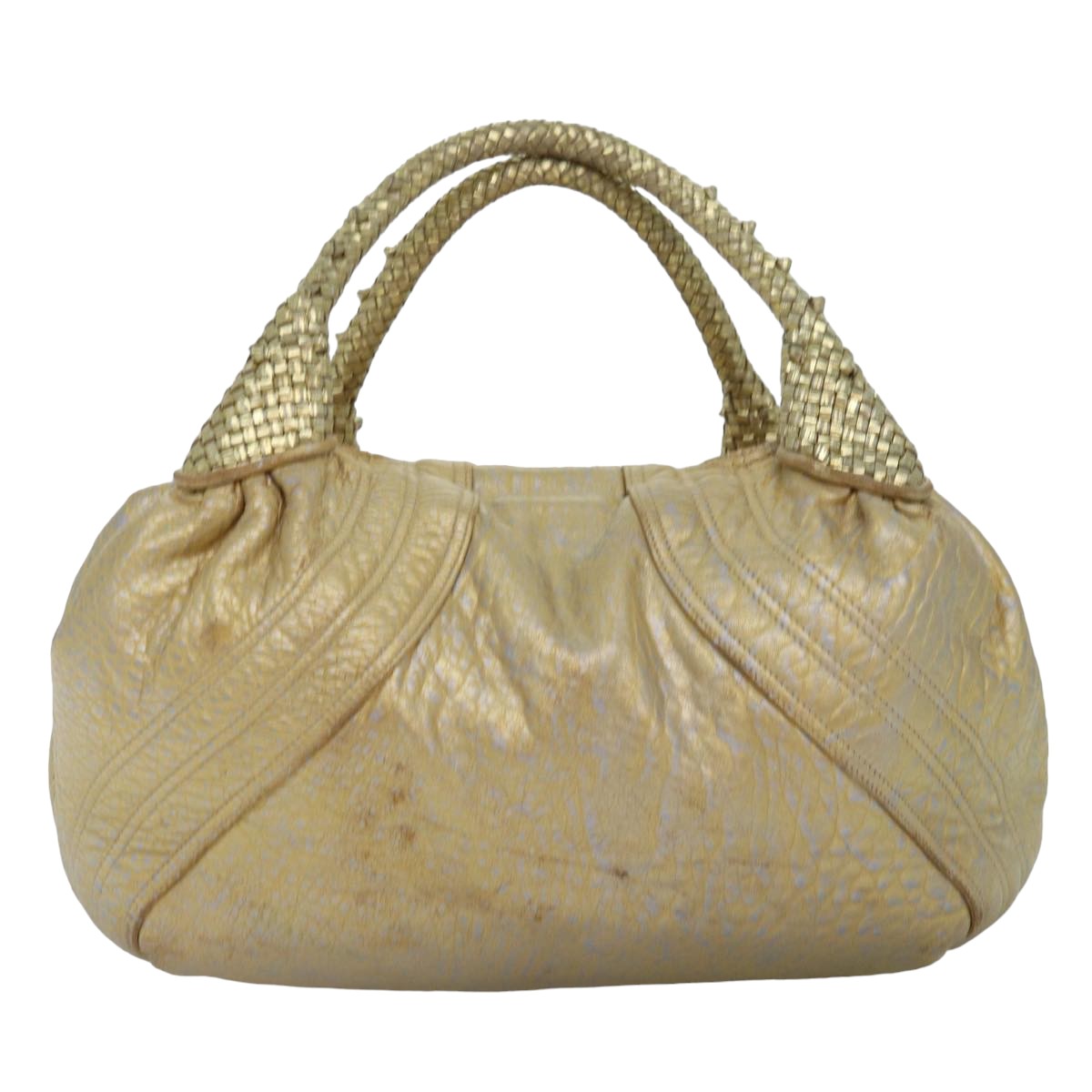FENDI Spy bag Shoulder Bag Leather Gold 77507