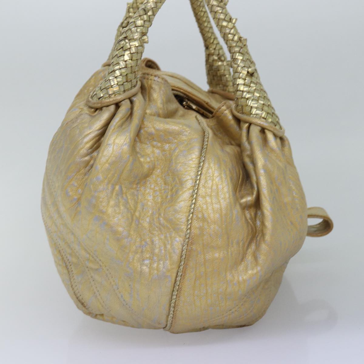 FENDI Spy bag Shoulder Bag Leather Gold 77507