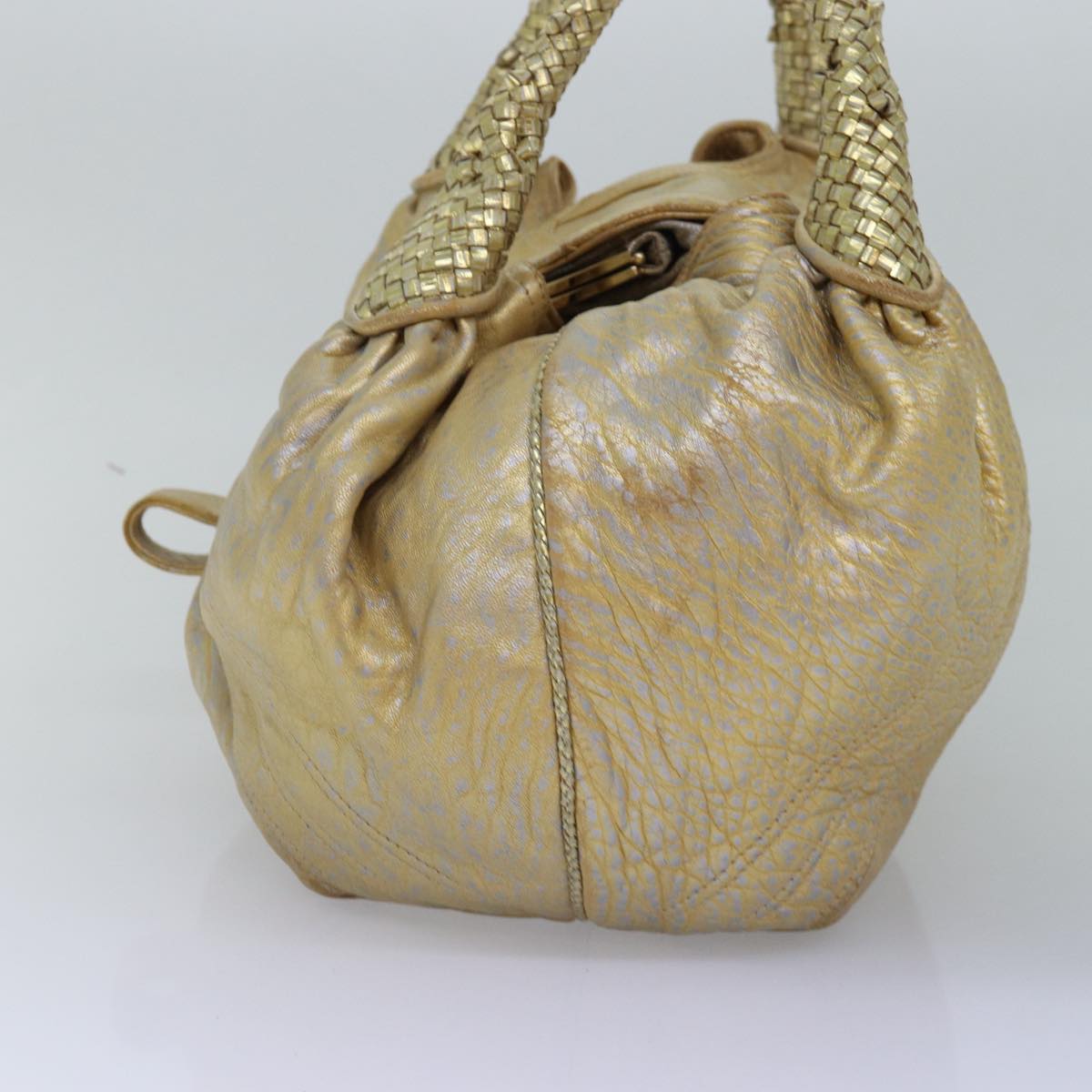 FENDI Spy bag Shoulder Bag Leather Gold 77507