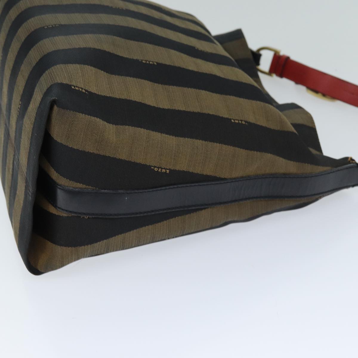 FENDI Pecan Canvas Tote Bag Brown Black 77508