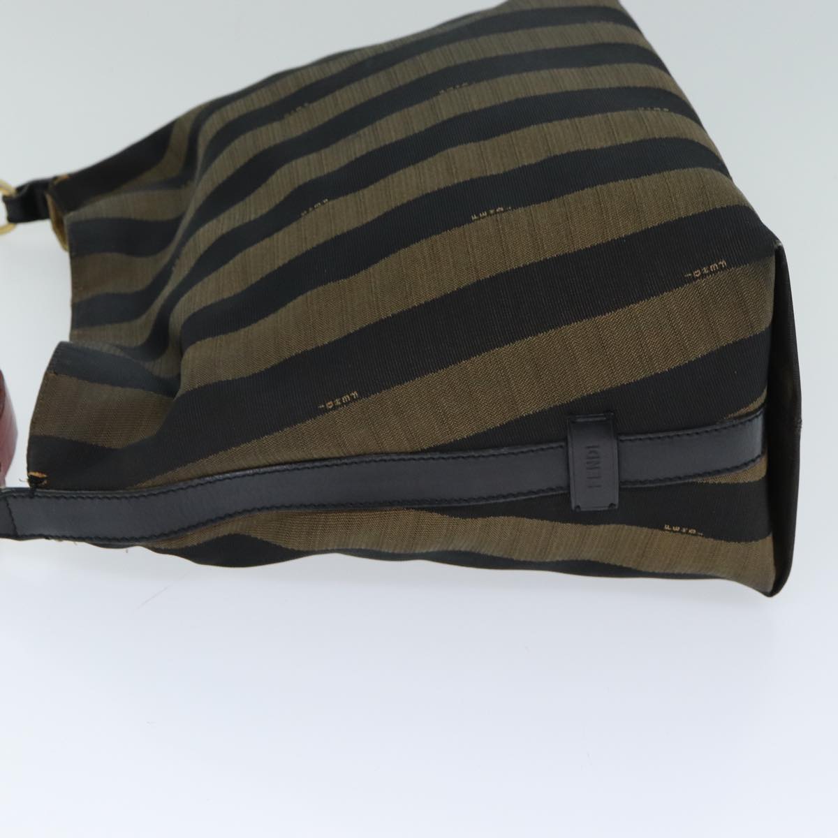 FENDI Pecan Canvas Tote Bag Brown Black 77508