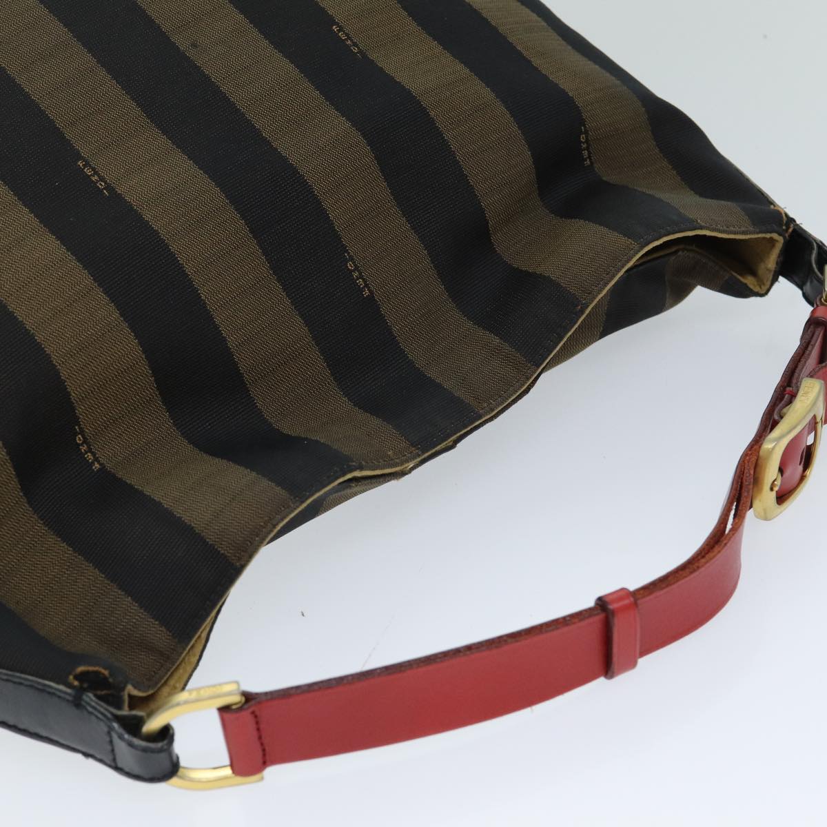 FENDI Pecan Canvas Tote Bag Brown Black 77508