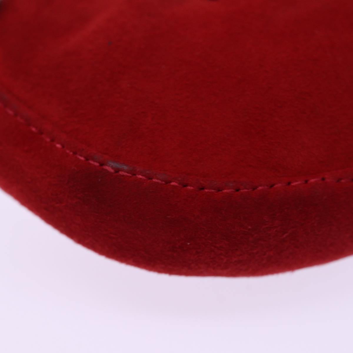 FENDI Mini Croissant Hand Bag Suede Red 77631