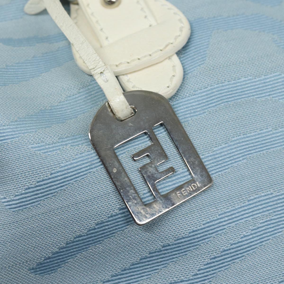 FENDI Tote Bag Canvas Light Blue 124290 77643