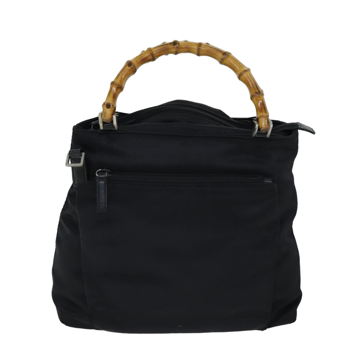 GUCCI Bamboo Hand Bag Nylon 2way Brown 002 2058 0508 5 77653