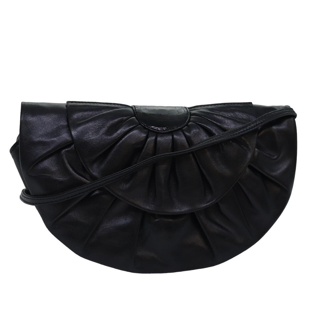GUCCI Shoulder Bag Leather Black 77658