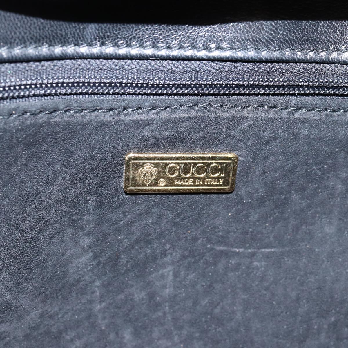 GUCCI Shoulder Bag Leather Black 77658